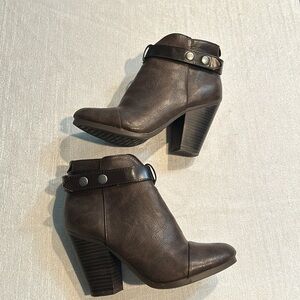 Breckelles Brown Buckle Ankle Boots